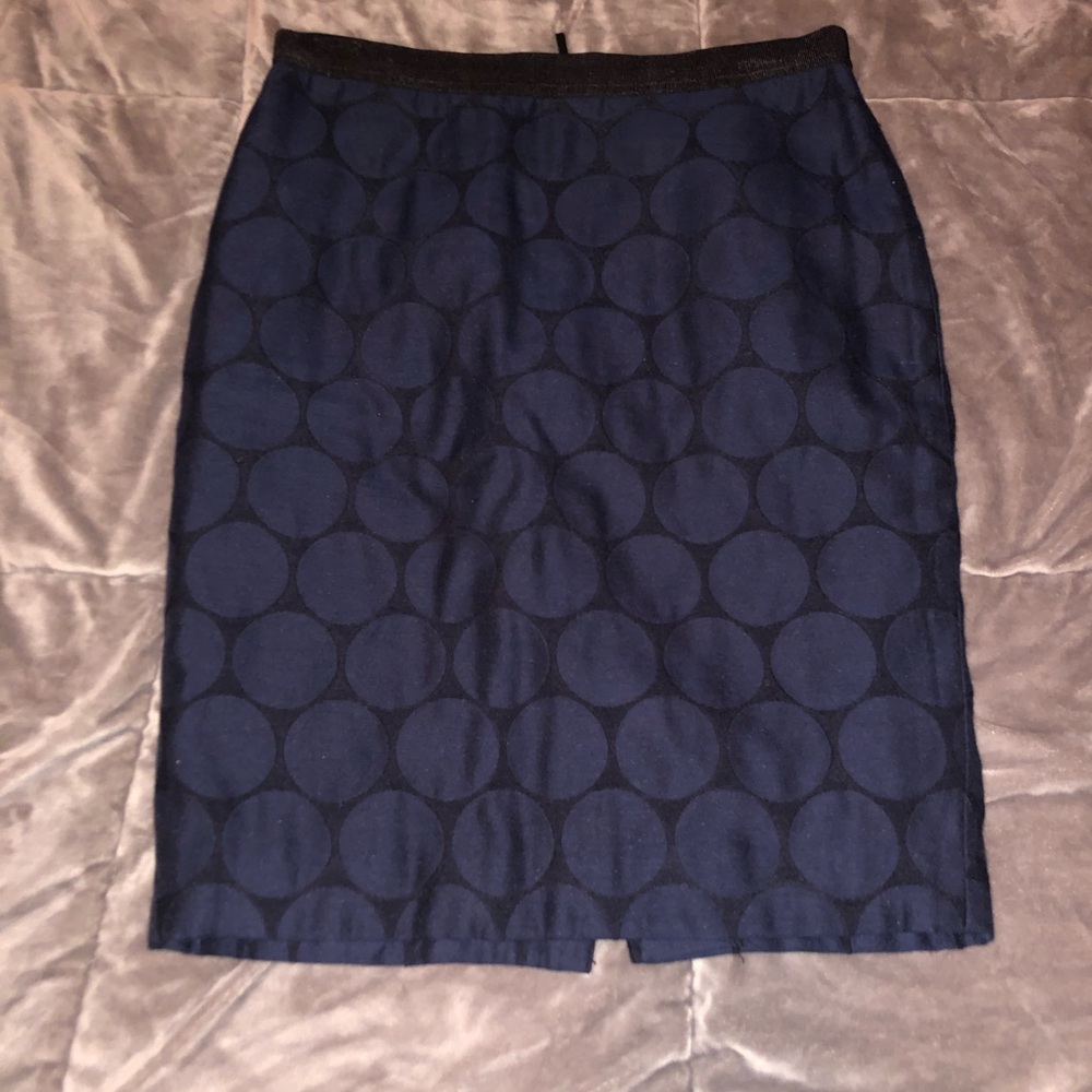Ann Taylor Black and Blue polka dot skirt